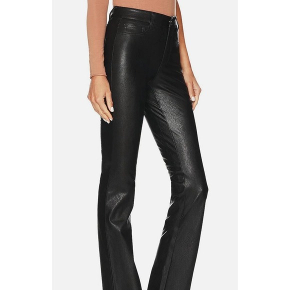 PAIGE Pants - NEW Paige High Rise Faux Leather Manhattan Boot Cut Pants 29 Black Sleek Rocker
